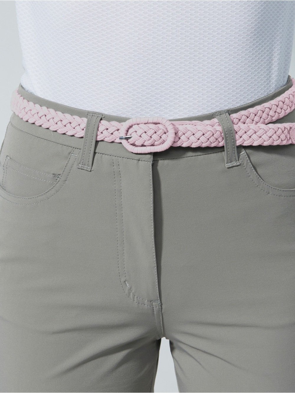 DS Giselle Pink Pansy Thin Braided Elastic Belt